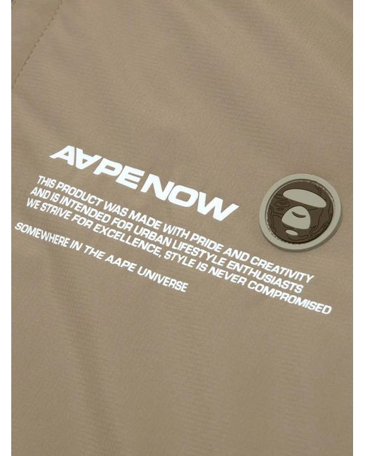 Aape By A Bathing Ape Natural Logo-Patch Zip-Up Jacket for men