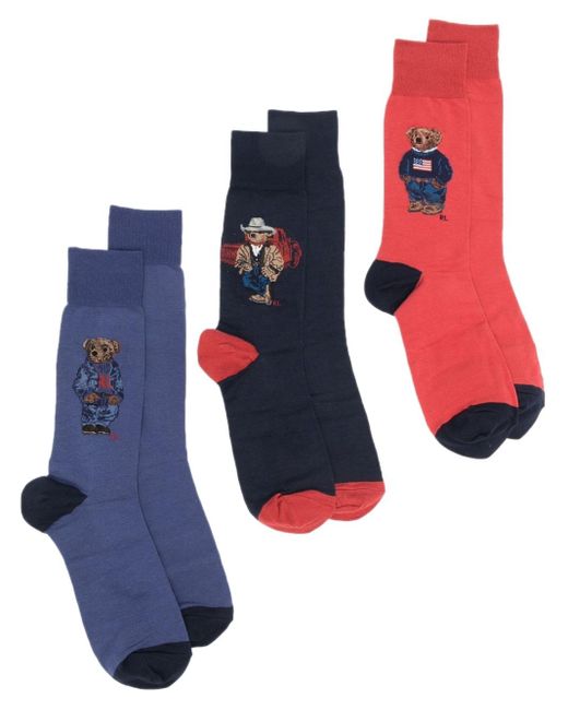 Polo Ralph Lauren Sokken Met Teddybeerprint in het Blauw voor heren | Lyst  NL