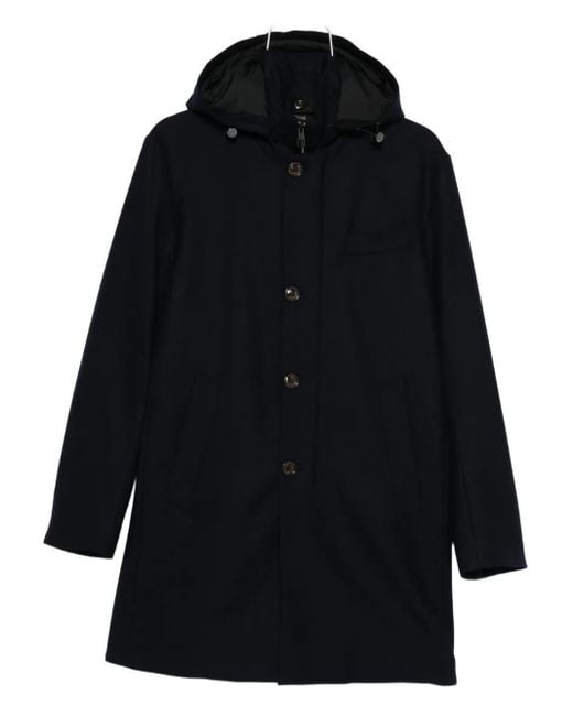 Montecore Blue Hooded Buttoned Coat for men