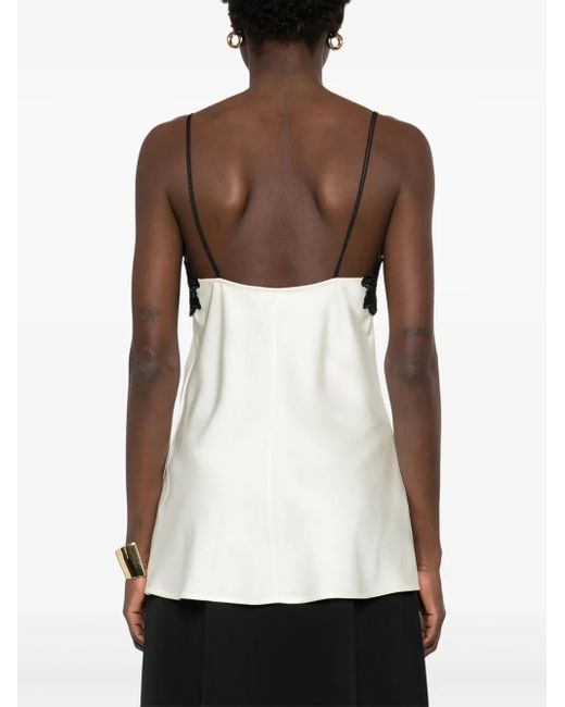 Jil Sander Black Lace-Detailed Tank Top
