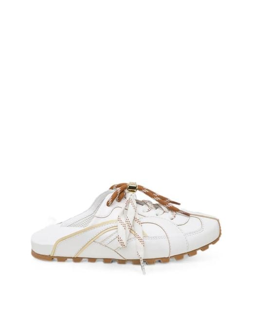 Dorothee Schumacher White Mules Lacées À Bout Pointu