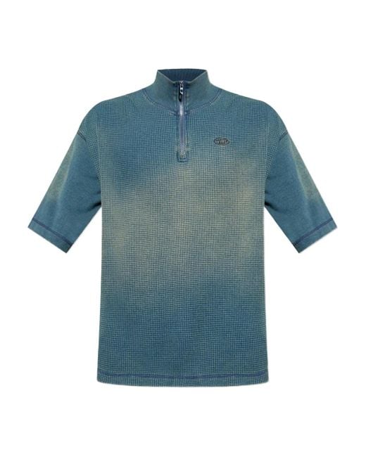 DIESEL Blue Half-Zip Sweater for men