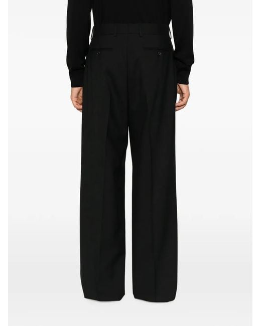 Reveres 1949 Black Pleated Trousers for men