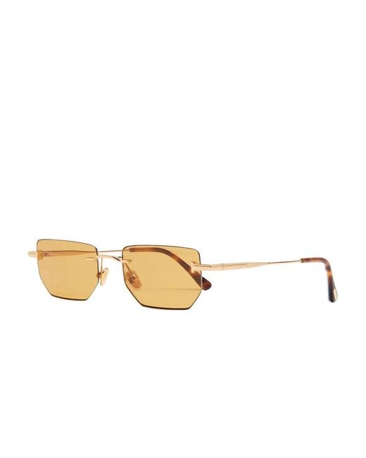 Tom Ford Metallic Ethan Geometric Rimless Sunglasses