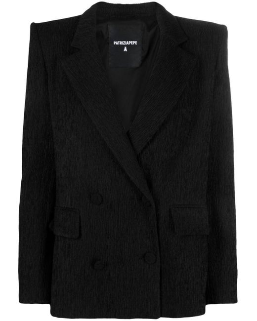 Textured Single-Breasted Blazer with Flap Pockets