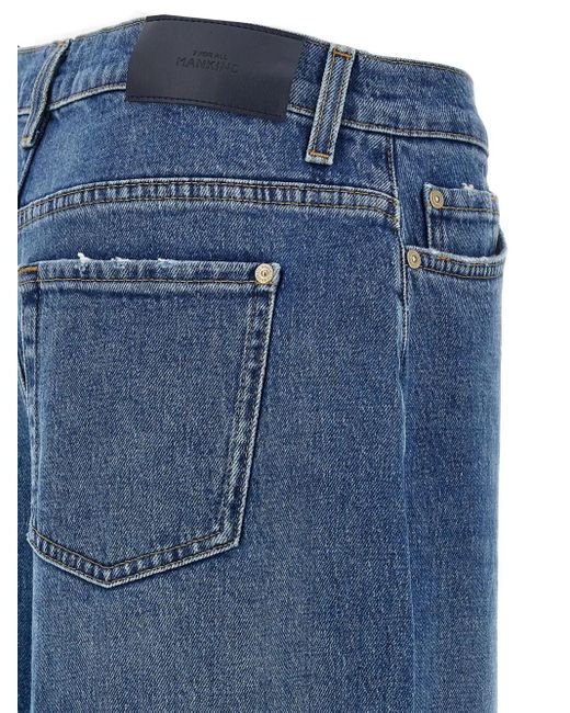 7 For All Mankind Blue Cotton Balloon Jeans