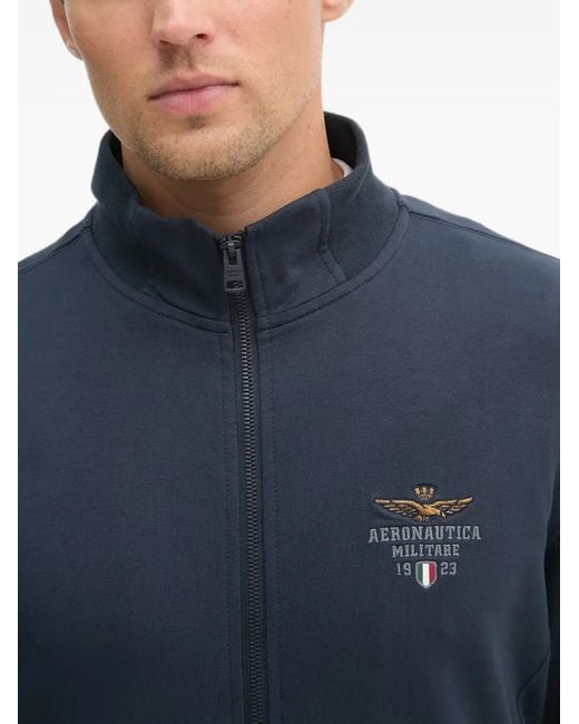Aeronautica Militare Blue Zip Embroidered Tracksuit for men