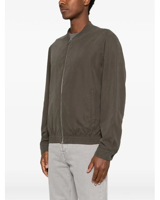 Montecore Green Zip-Up Bomber Jacket for men
