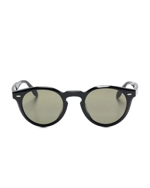 Oliver Peoples Black N.07 Round-Frame Sunglasses