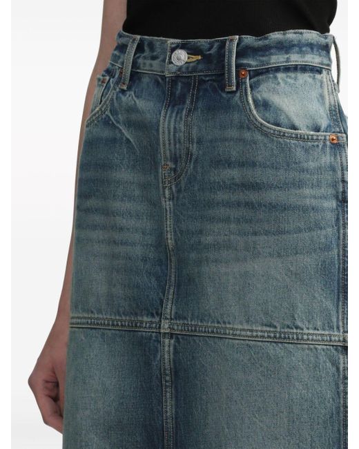 Jupe en jean à coupe longue Re/done en coloris Blue