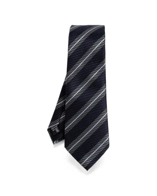 Giorgio Armani Blue Diagonal-Stripe Silk Tie for men