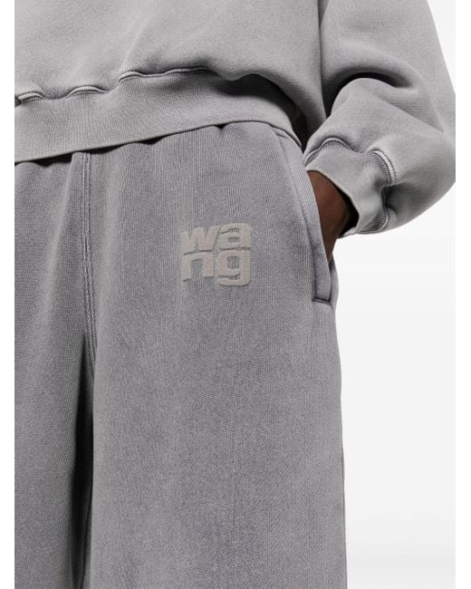 Pantalones de chándal con logo en relieve Alexander Wang de color Gray