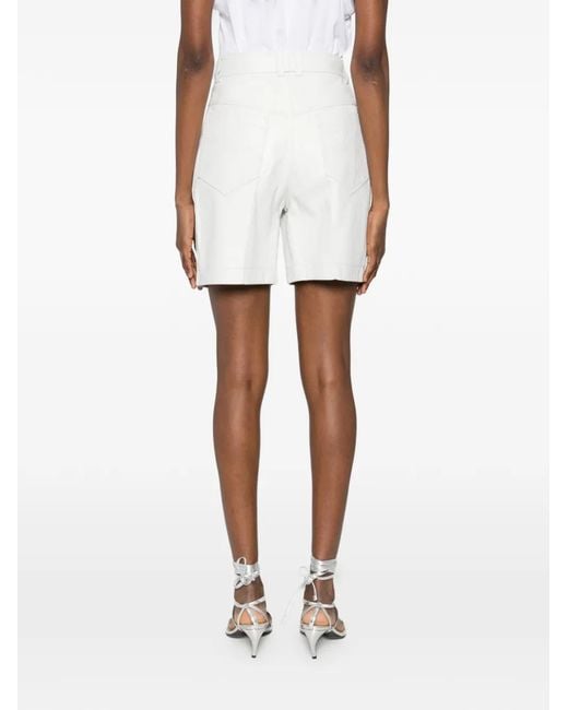 MITILIANE COUTURE White Leather Shorts