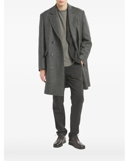 Abrigo con doble botonadura Barena de hombre de color Gray