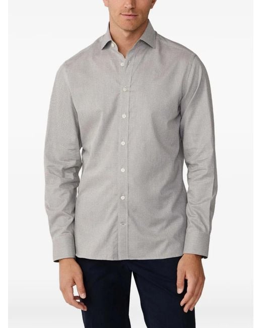 Hackett Gray Puppytooth-Pattern Shirt for men