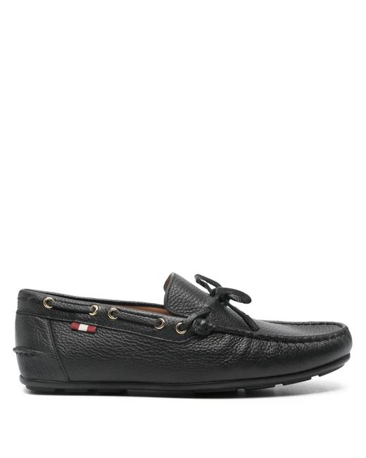Bally Men's Black Clarkson Lace-Up Boat Shoes