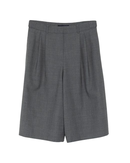 Juun.J Gray Knee-Length Belted Shorts