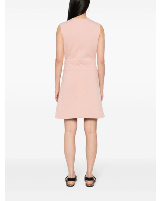 Moncler Pink Logo-appliqué Mini Dress