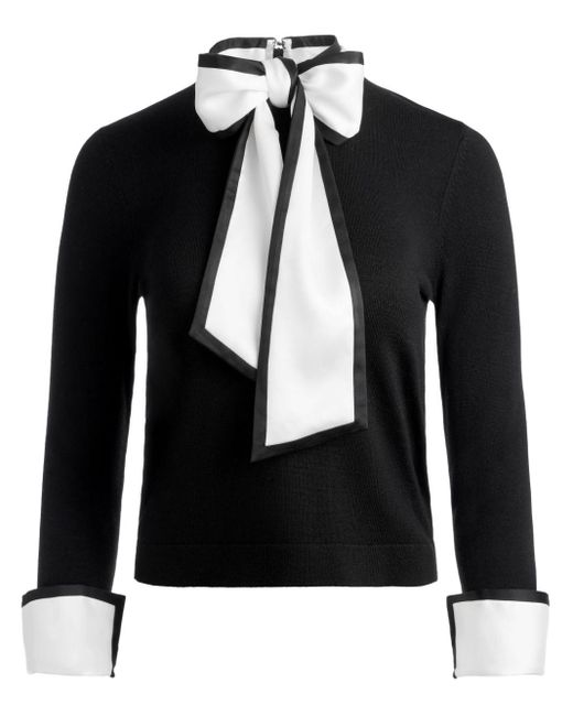 Alice + Olivia Black Justina Pullover Mit Schleife