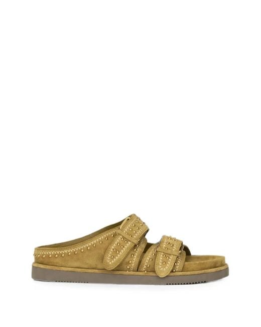Ash Metallic Studded Buckled Sandals