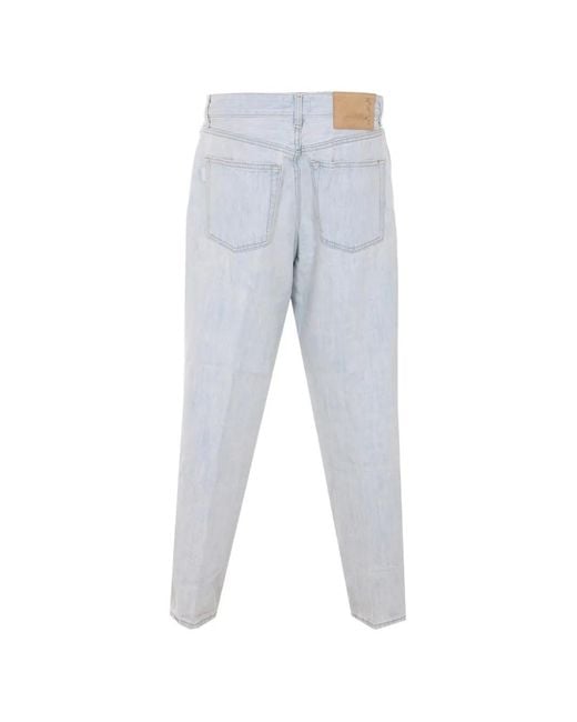 Haikure White Button Logo Jeans