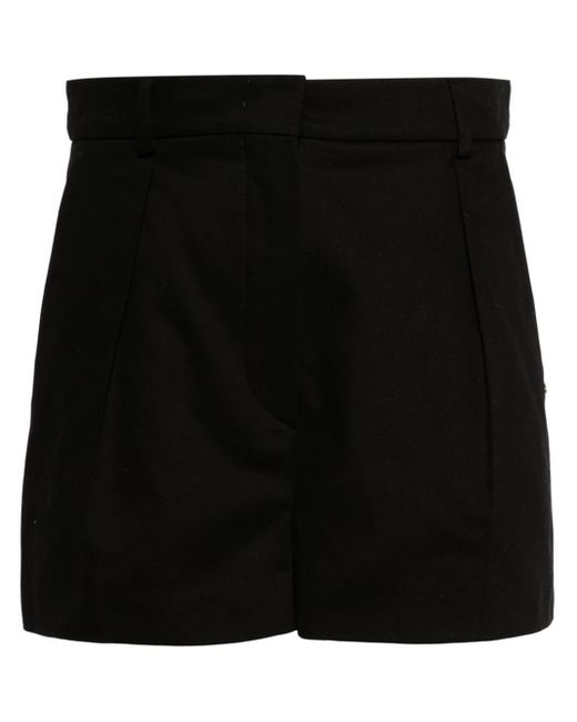 Sportmax Black Twill Pleated Shorts