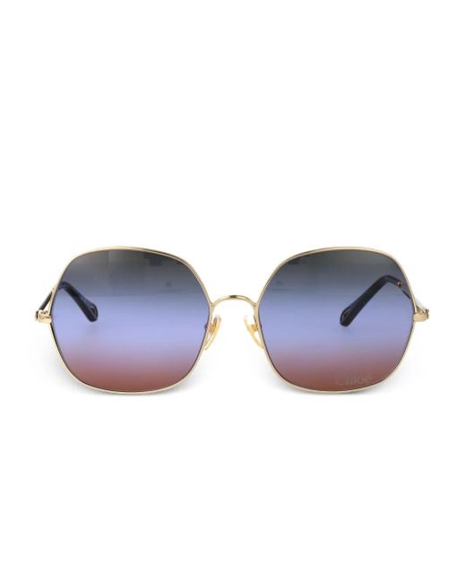 Chloé Blue Octagonal Frame Sunglasses
