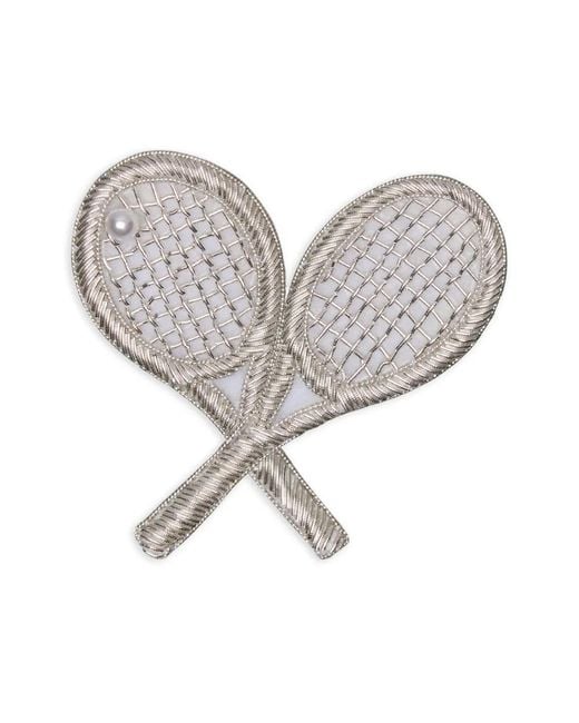 Thom Browne Gray Tennis-Racket Brooch