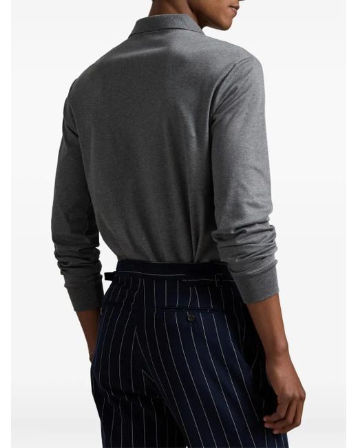 Polo Ralph Lauren Gray Cotton Long-Sleeve Polo Shirt for men