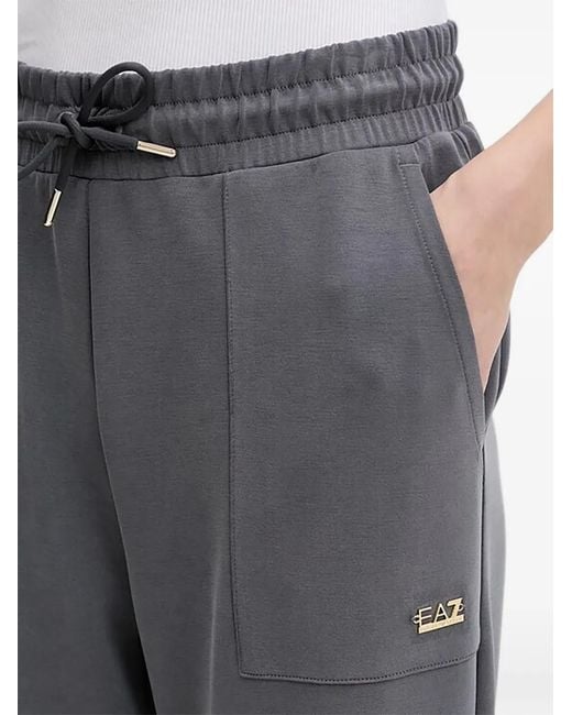 Pantalones Con Cordones Y Logo EA7 de color Gray