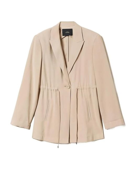 Blazer Con Botones Y Cordones Twinset de color Natural
