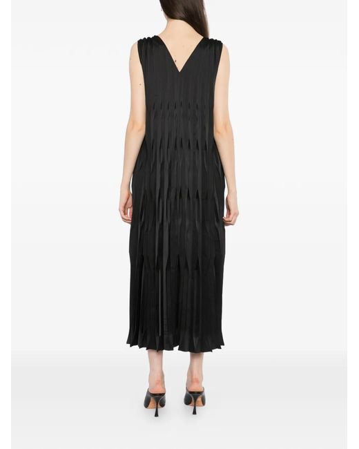 JNBY Black Draped Pleated Dress
