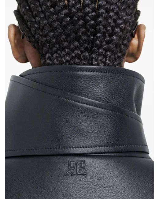 Courreges Black Oversized Leather Jacket
