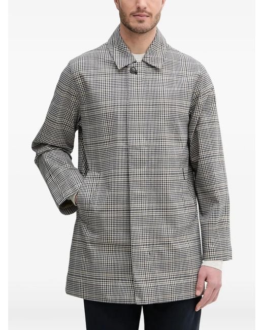 Barbour Gray Manteau Roking À Simple Boutonnage Et À Carreaux for men