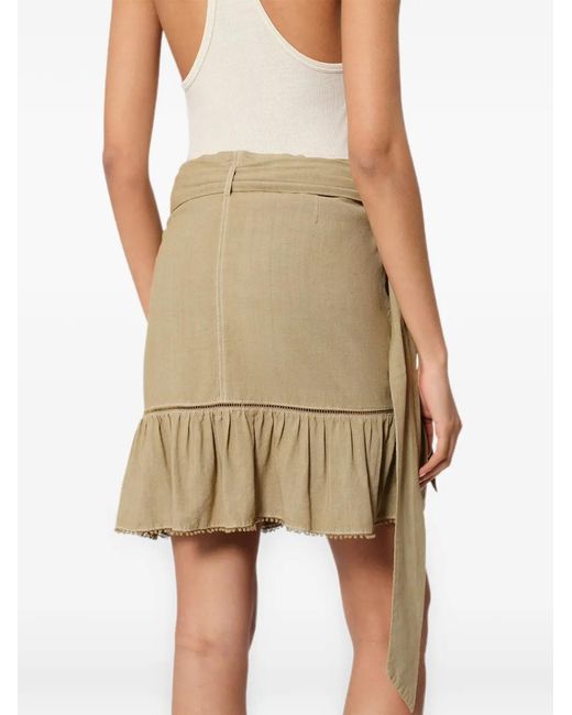 Isabel Marant Natural Mempster Ruffled Wrap Mini Skirt