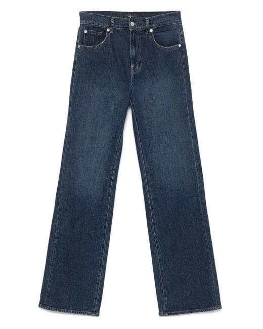 7 For All Mankind Jeans Met Gebleekt Effect in het Blue