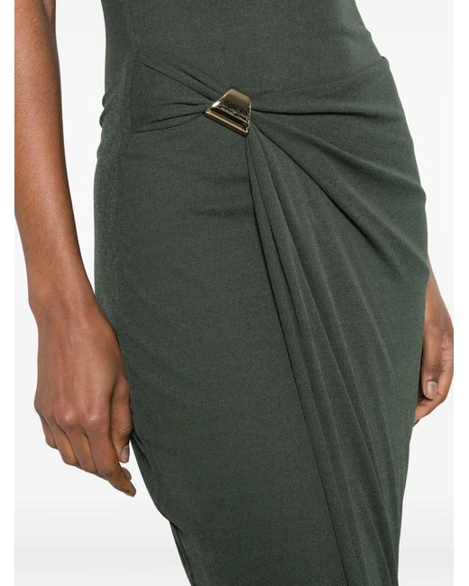 Nanushka Green Nenet Scoop-Neck Ruched Maxi Dress