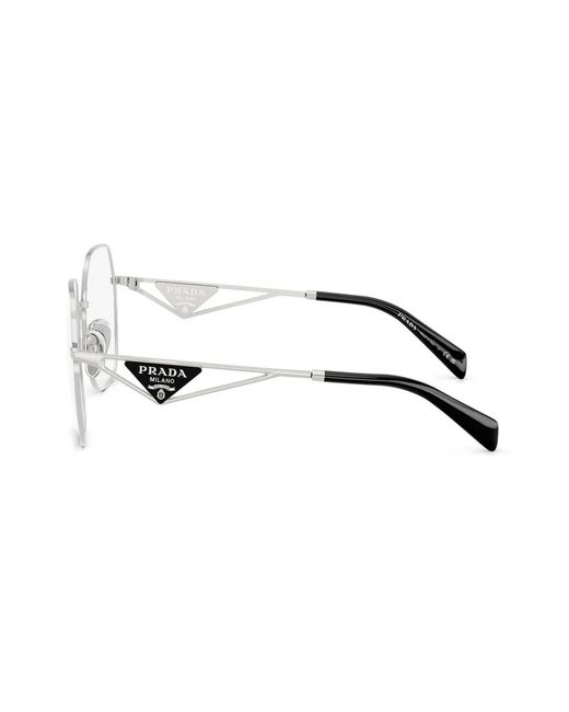 Prada Metallic Geometric-Frame Glasses
