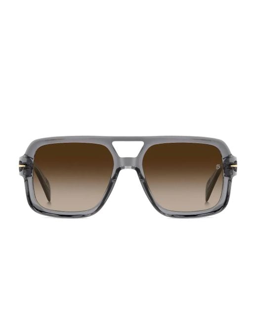David Beckham Gray Square-Frame Sunglasses for men