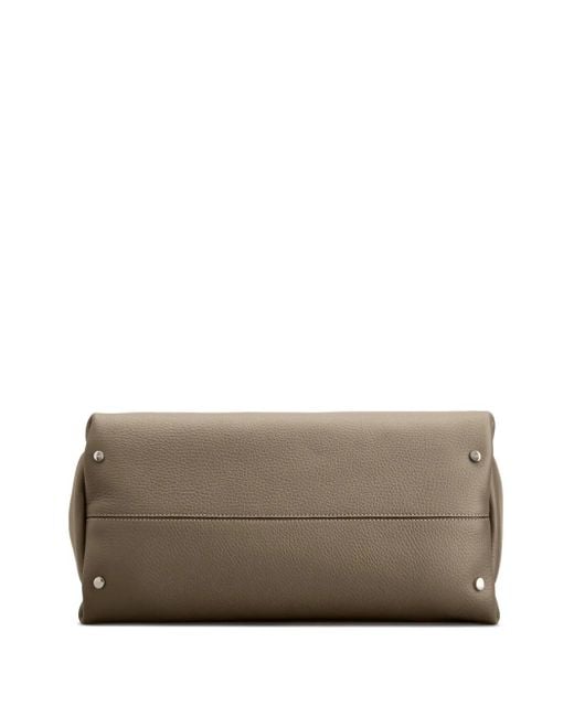 Tod's Brown Two-Handle T-Plaque Shoulder Bag