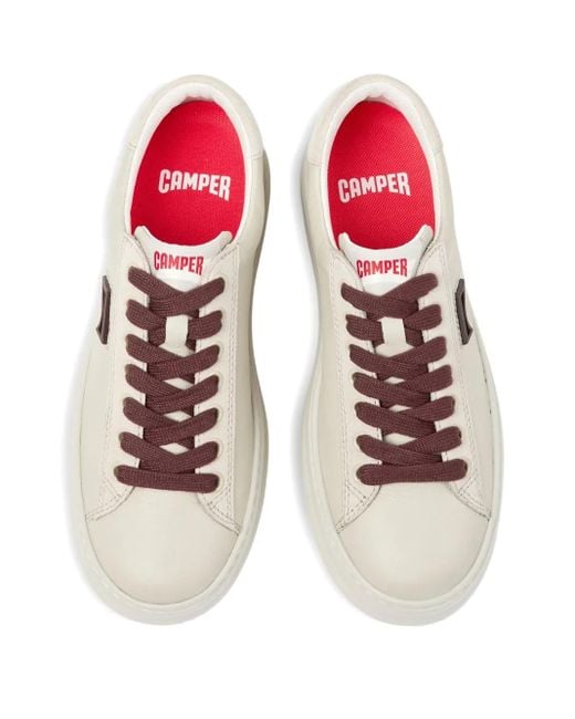 Camper White Runner Leather Lace-Up Sneakers