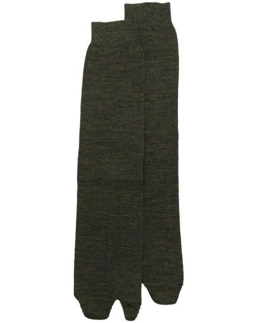 Maison Margiela Green Tabi Wool-Blend Socks for men
