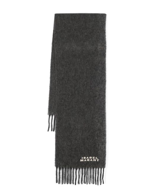 Bufanda con logo bordado Isabel Marant de color Gray