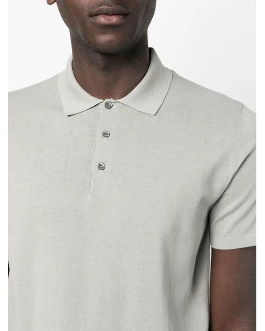 Corneliani Gray Short-Sleeve Cotton Polo Shirt for men