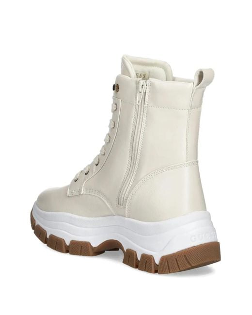 Guess Natural 73Mm Benzon Logo-Plaque High-Top Sneakers