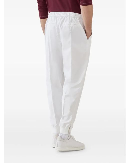 Brunello Cucinelli White Straight-Leg Track Pants for men