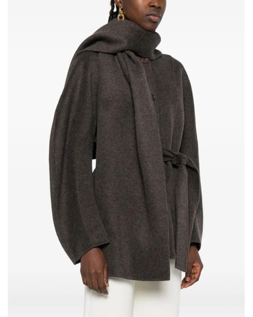 P.A.R.O.S.H. Gray Belted Buttoned Coat
