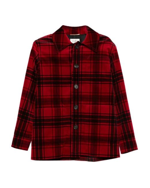Saint Laurent Red Checked Jacket