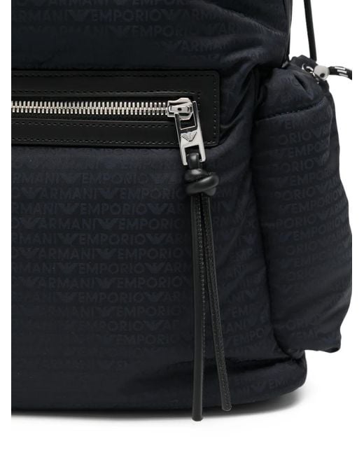 Emporio Armani Black Sac À Dos À Logo En Jacquard for men