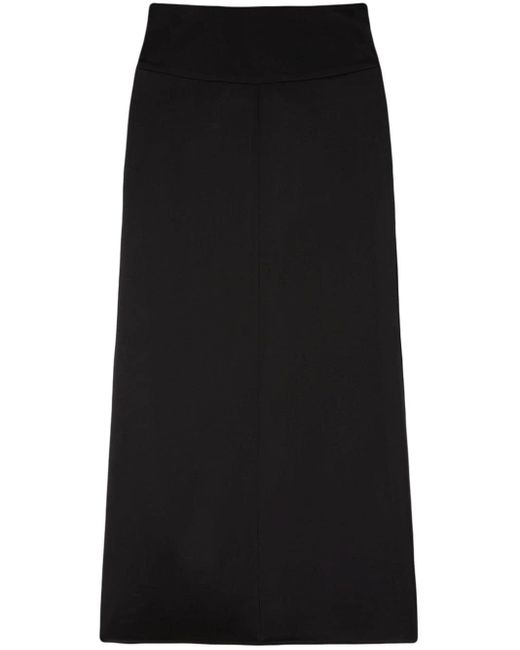 Jil Sander Black A-line High-waisted Maxi Skirt